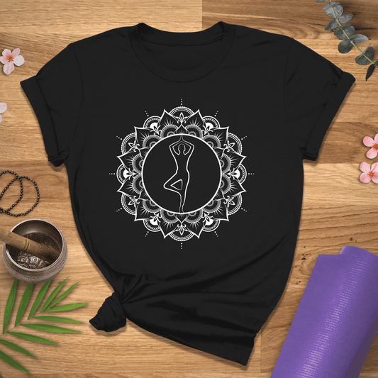 Mandala With Tree Pose Tee