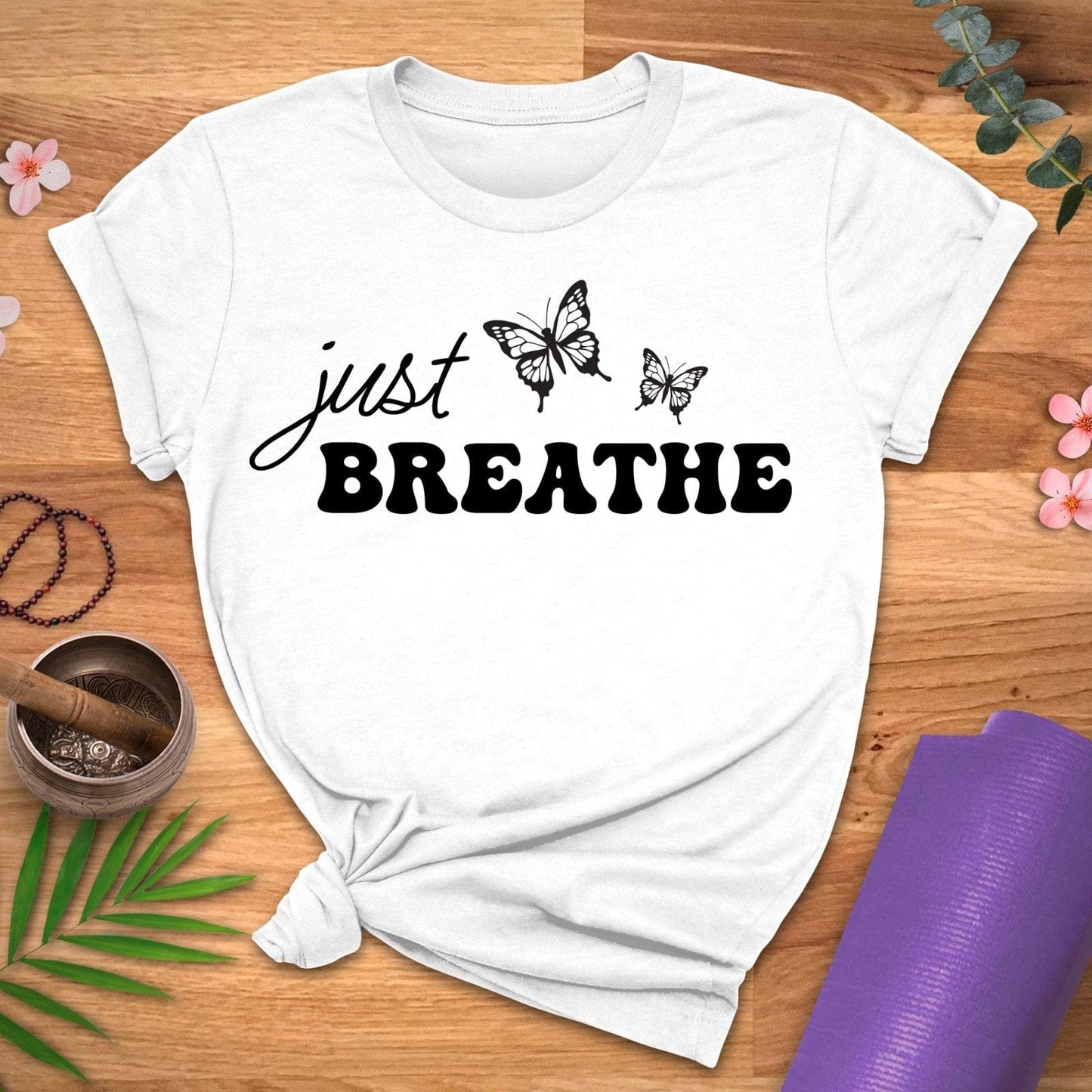 Just Breathe Bfly Tee - ZenWear - T-Shirt