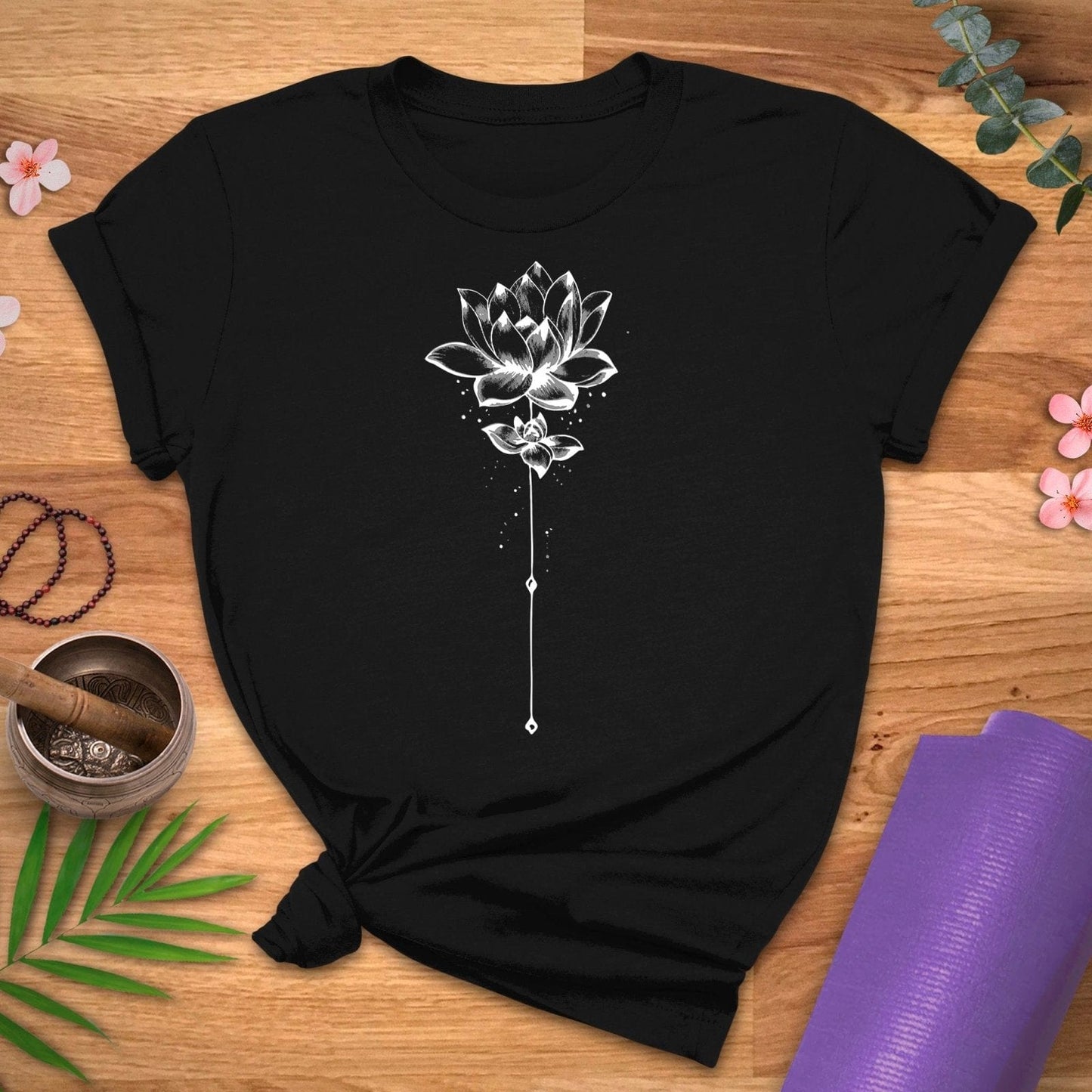 Minimal Lotus Flower Tee - ZenWear - T-Shirt