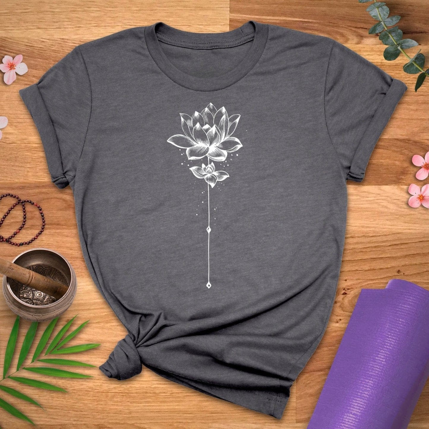 Minimal Lotus Flower Tee - ZenWear - T-Shirt