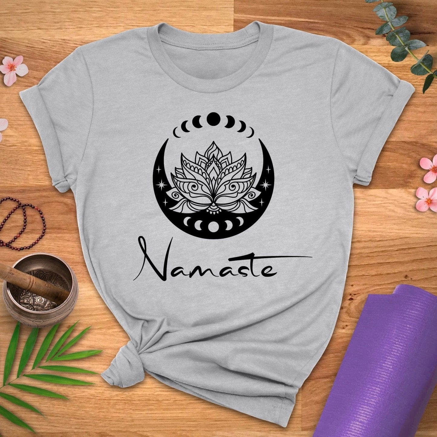 Moon Phase Namaste Tee - ZenWear - T - Shirt