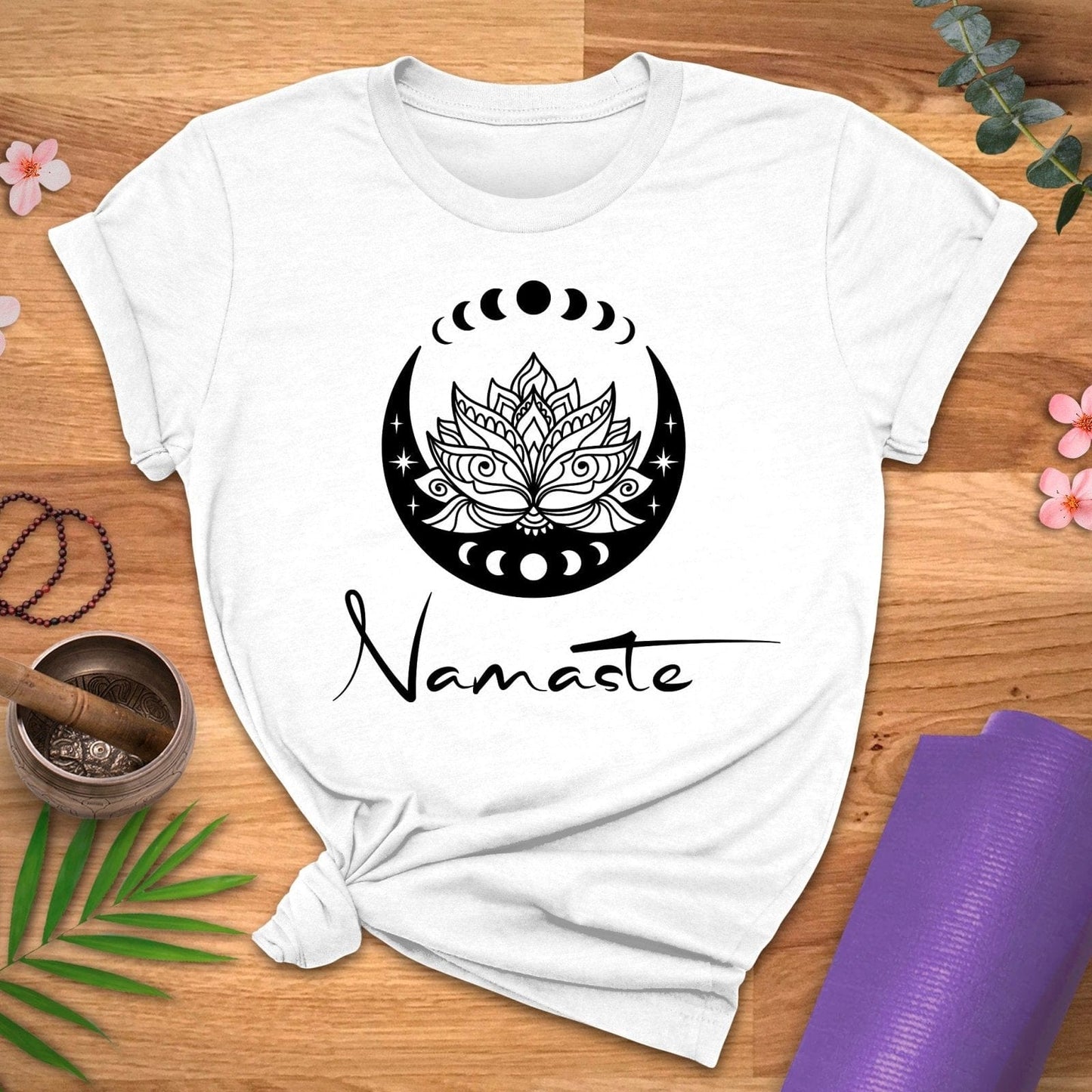 Moon Phase Namaste Tee - ZenWear - T - Shirt