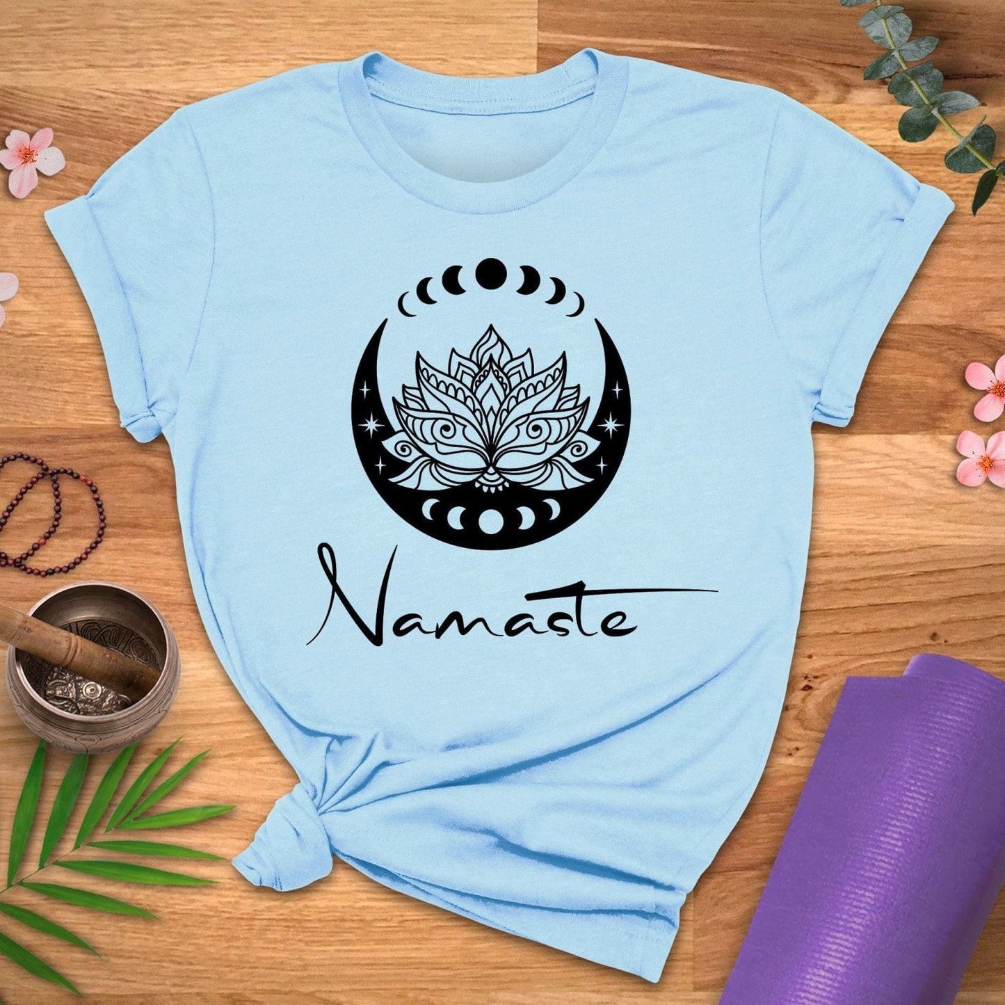 Moon Phase Namaste Tee - ZenWear - T - Shirt