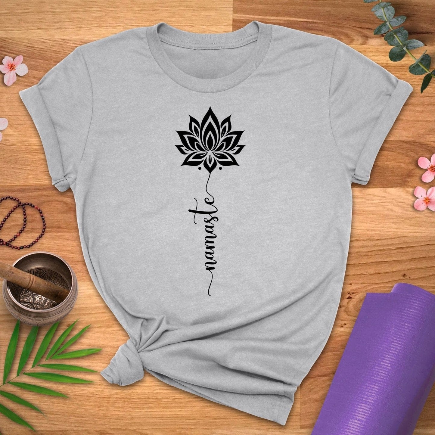 Namaste Flower String Tee - ZenWear - T-Shirt