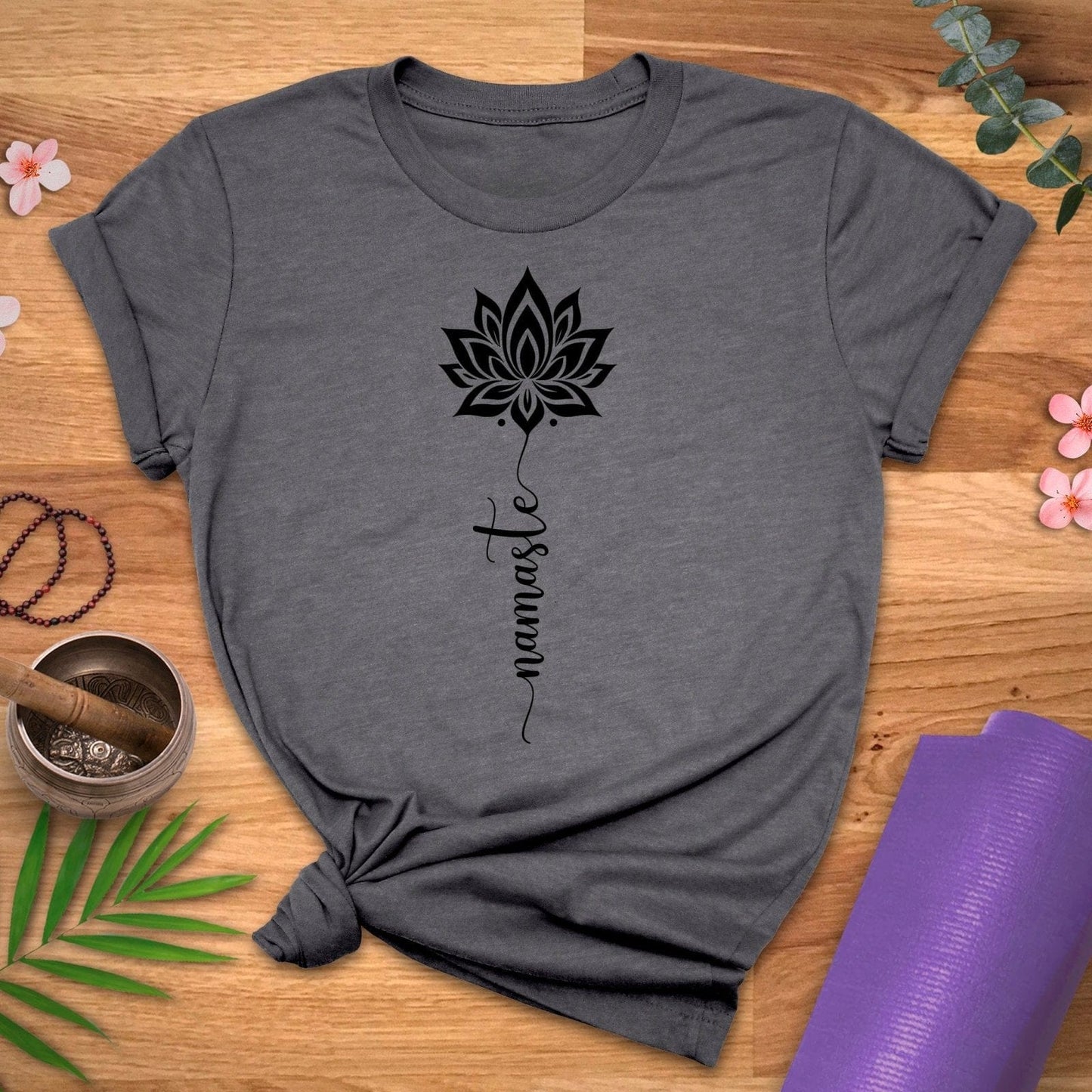 Namaste Flower String Tee - ZenWear - T-Shirt