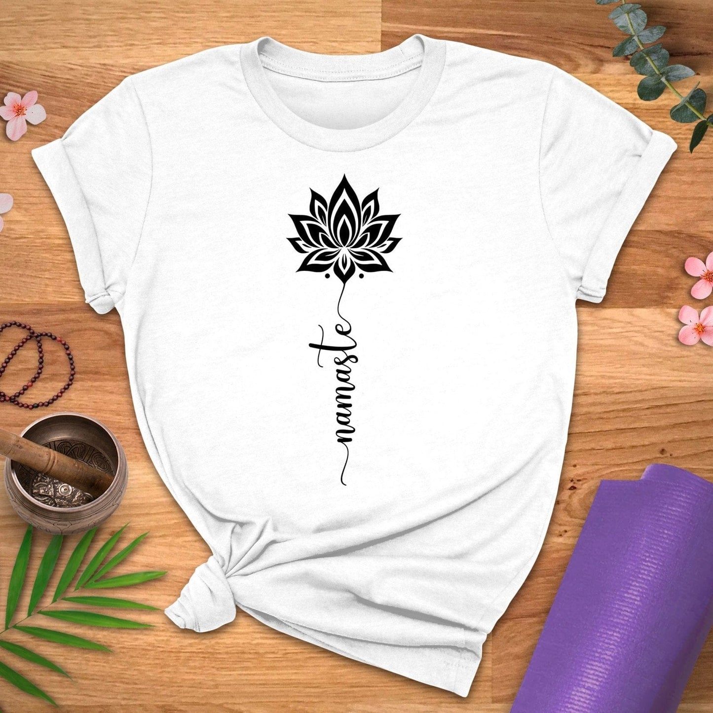 Namaste Flower String Tee - ZenWear - T-Shirt