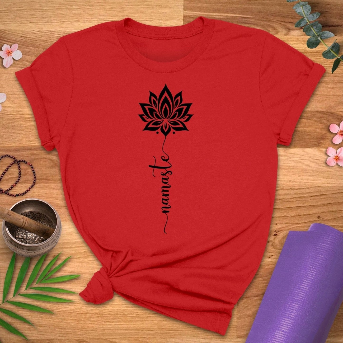 Namaste Flower String Tee - ZenWear - T-Shirt