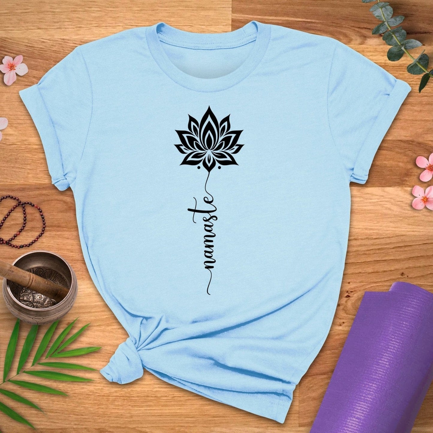 Namaste Flower String Tee - ZenWear - T-Shirt