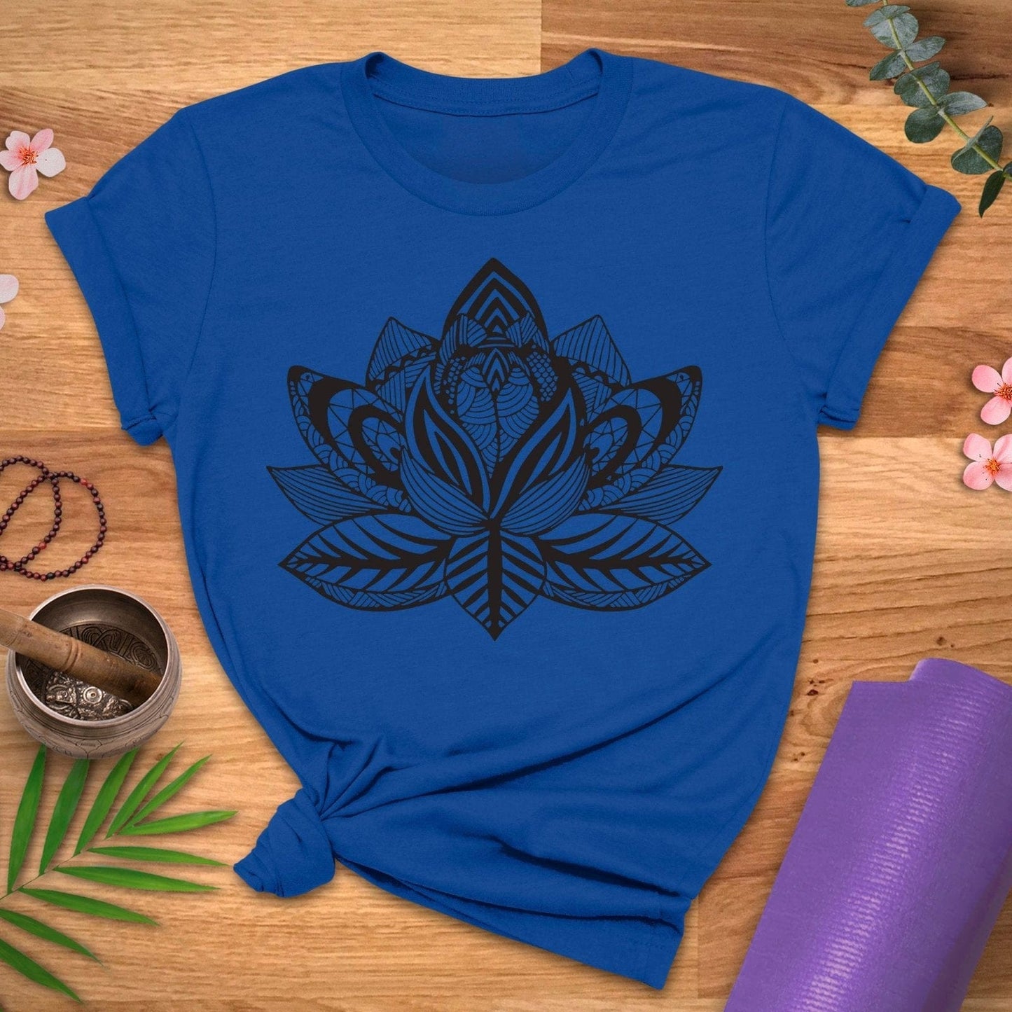 Patterned Blooming Lotus Tee - ZenWear - T-Shirt