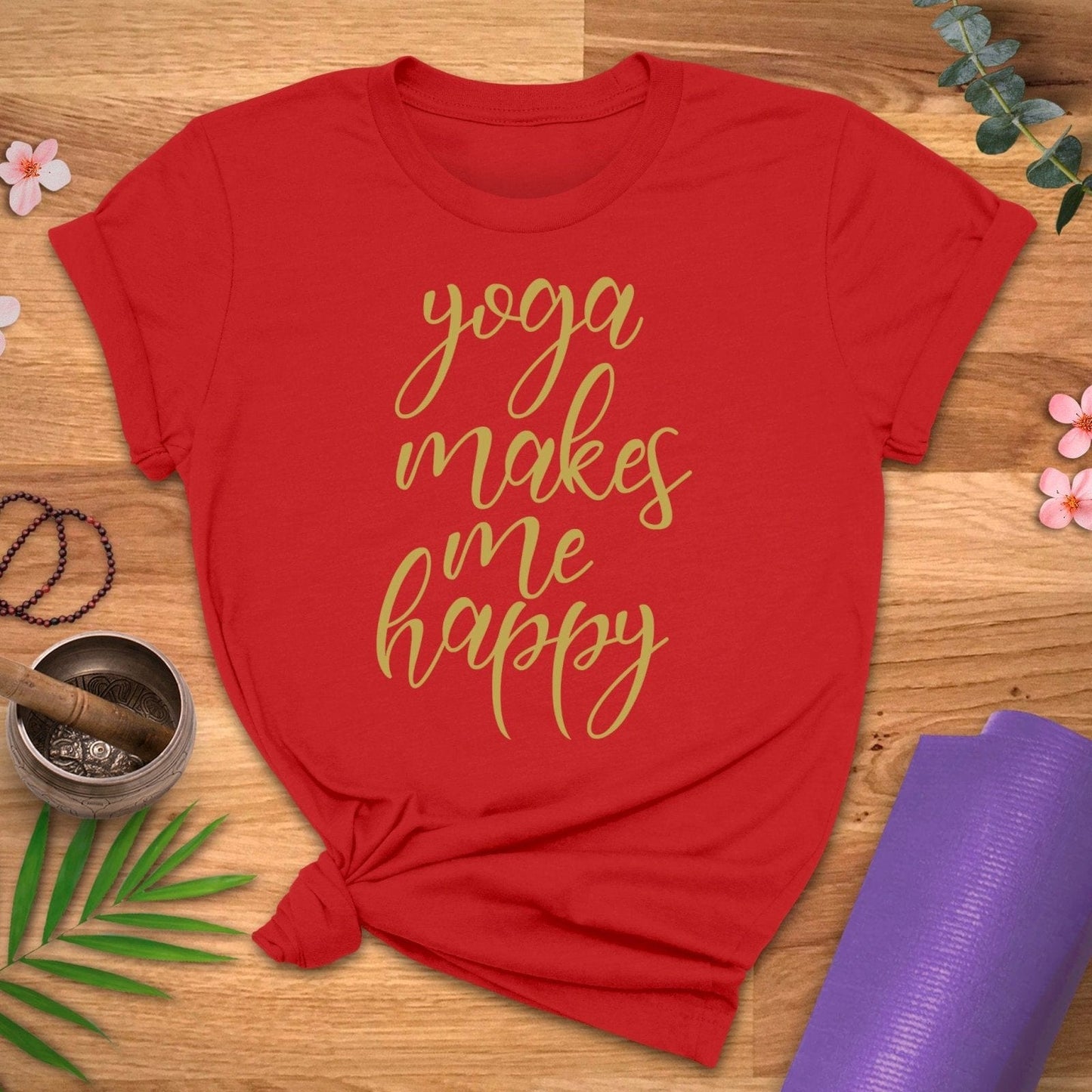 Yoga Makes Me Happy Tee - ZenWear - T-Shirt