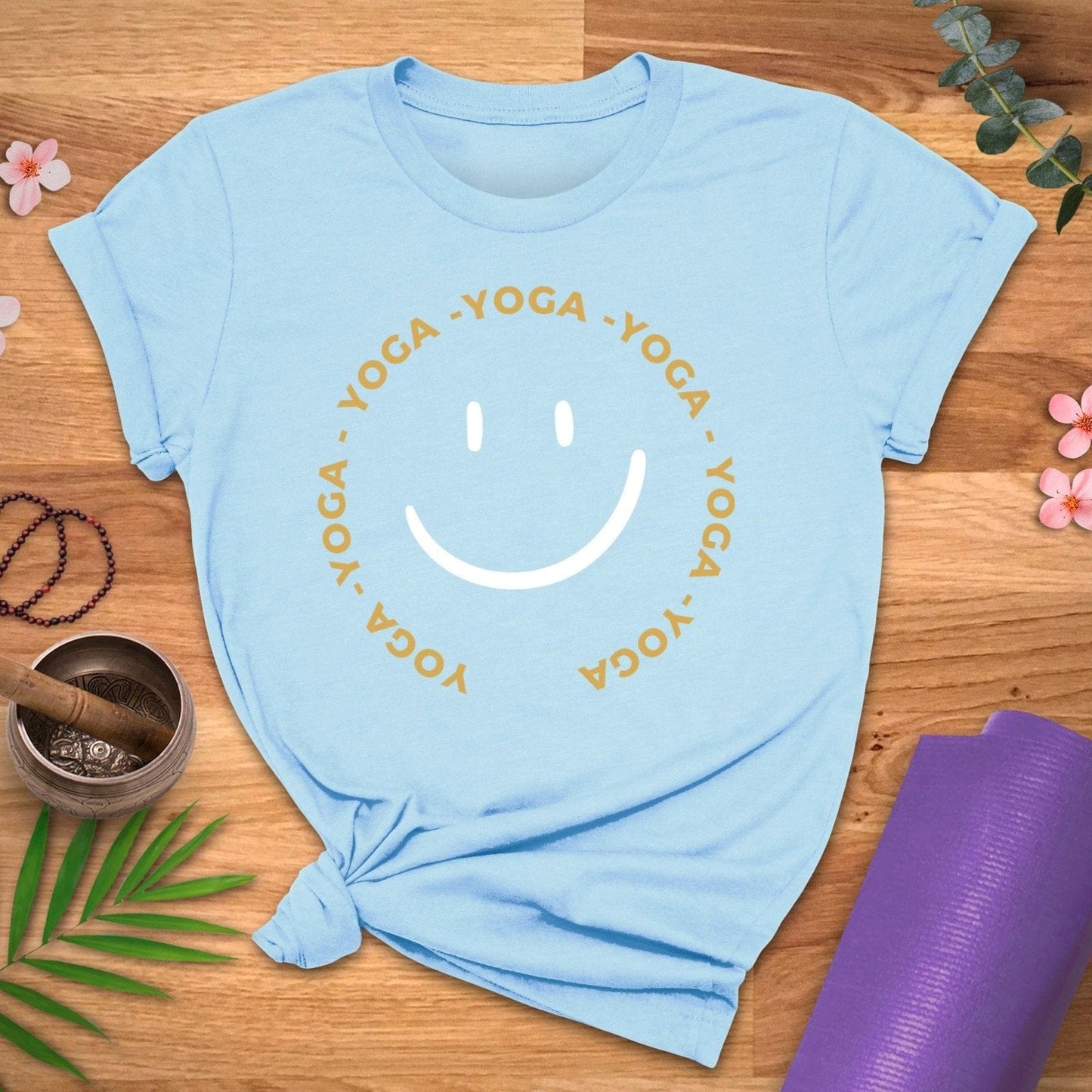 Yoga Smiley Face Tee - ZenWear - T-Shirt